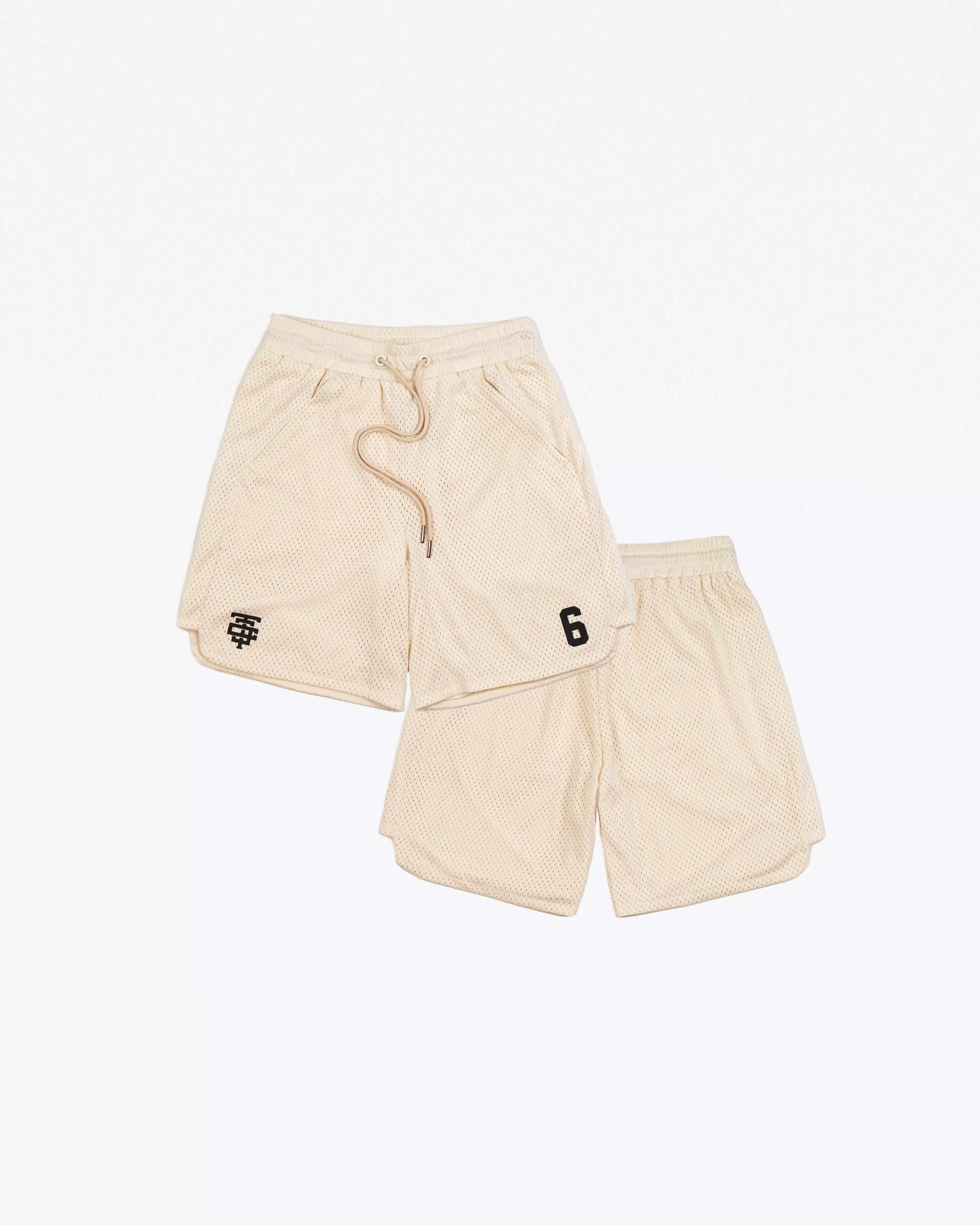 TJTC Double Mesh Curve Hem Shorts