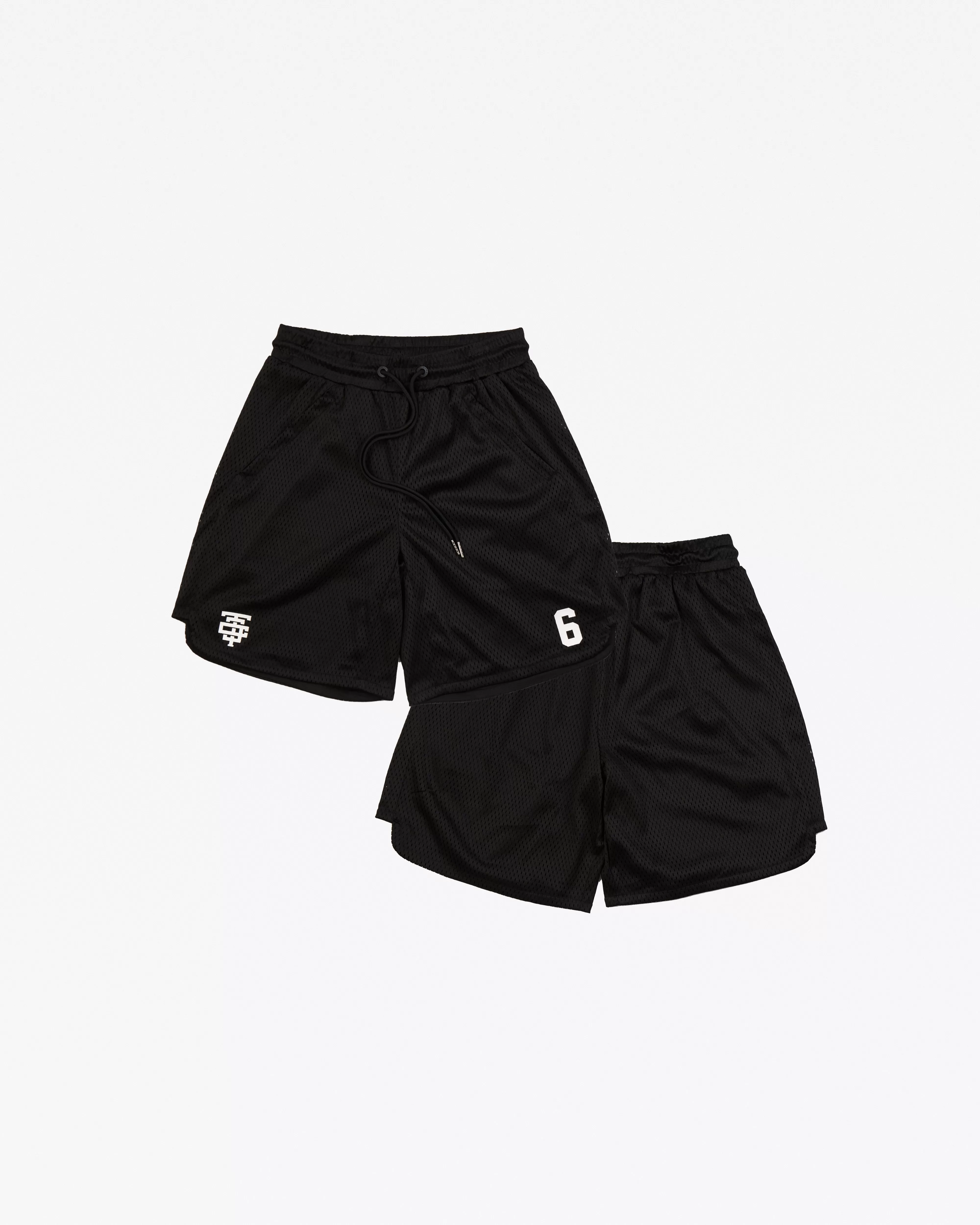 TJTC Double Mesh Curve Hem Shorts