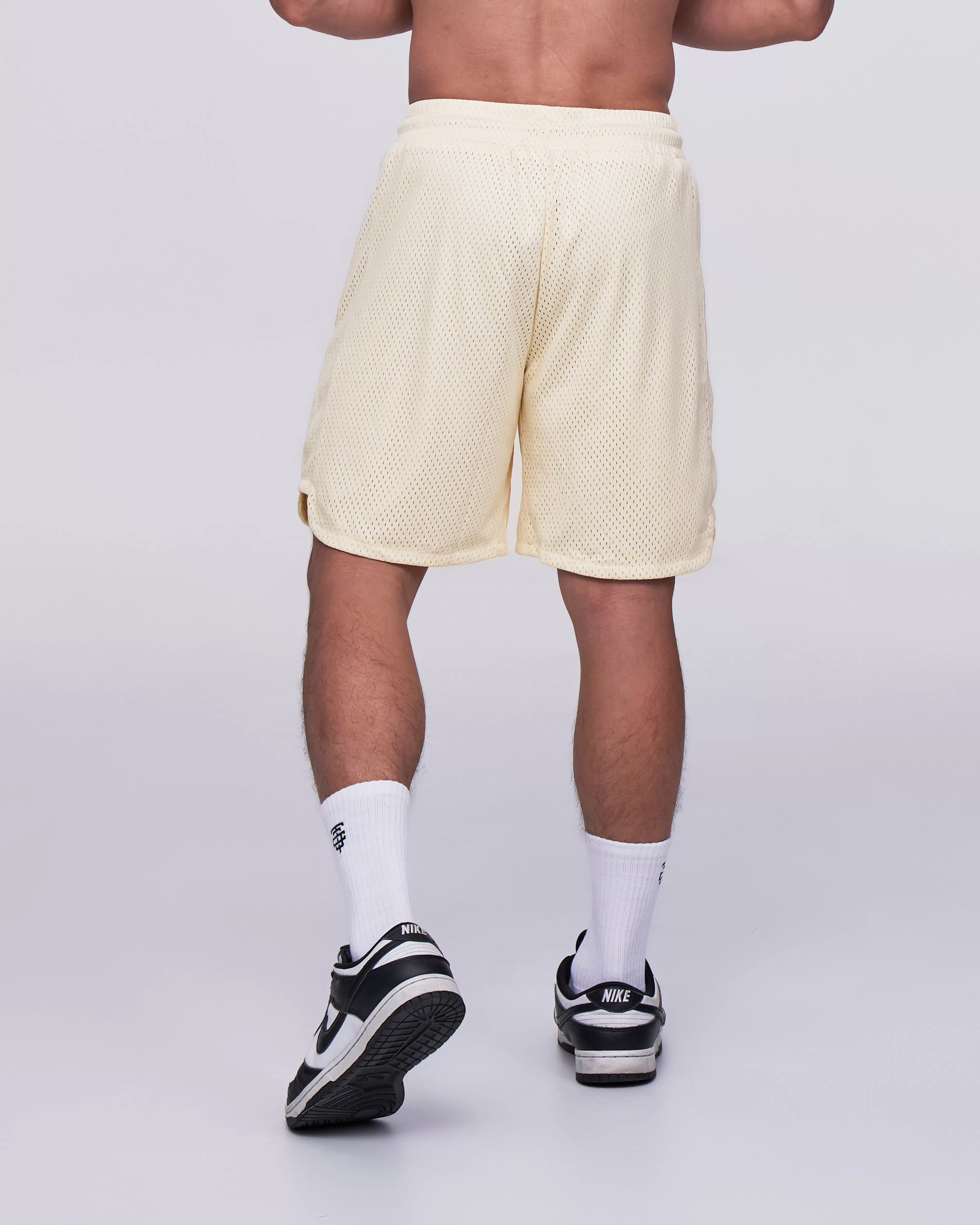 TJTC Double Mesh Curve Hem Shorts