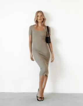 Topher Midi Dress (Brown)