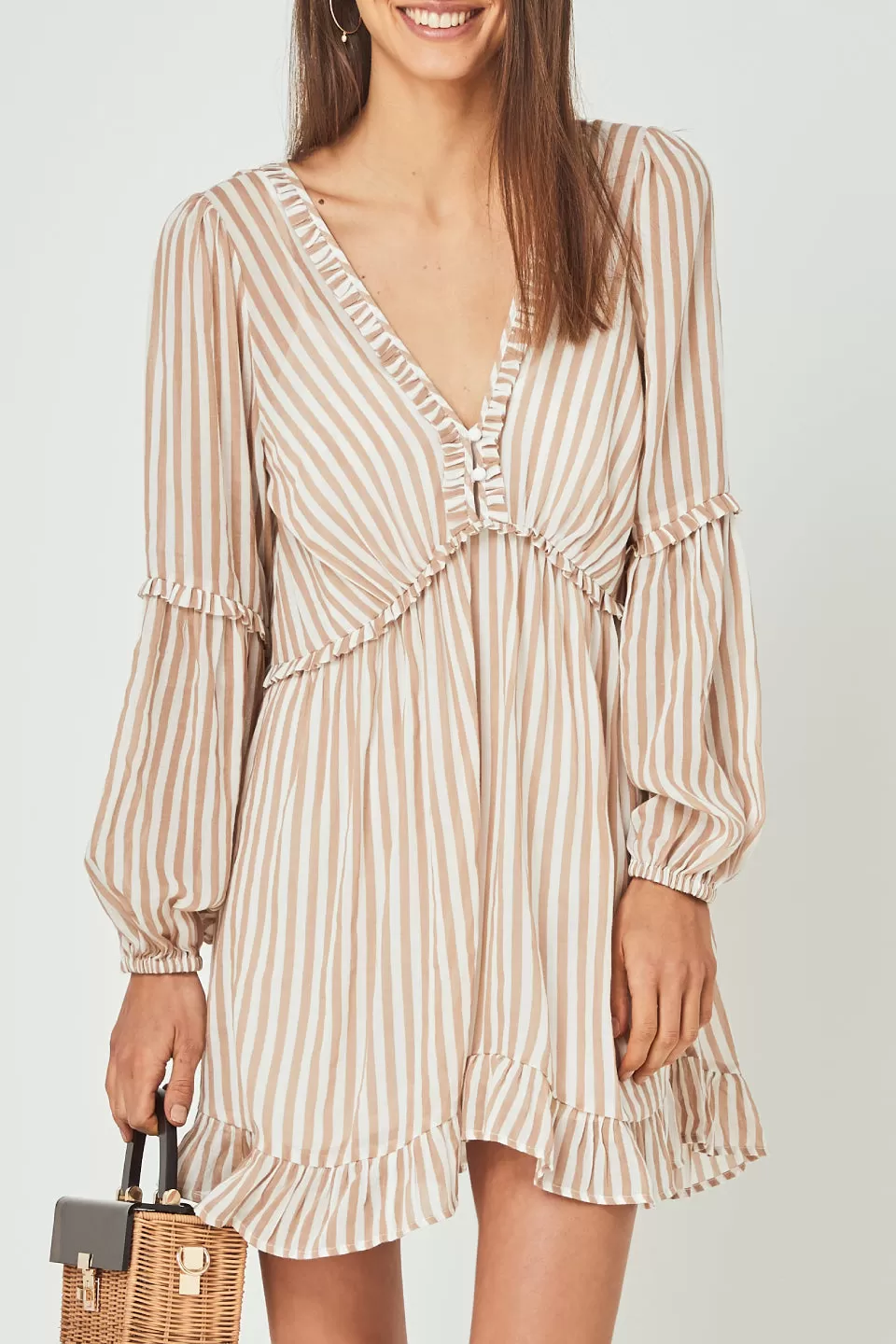 Tour Helena Almond Stripe Mini Dress