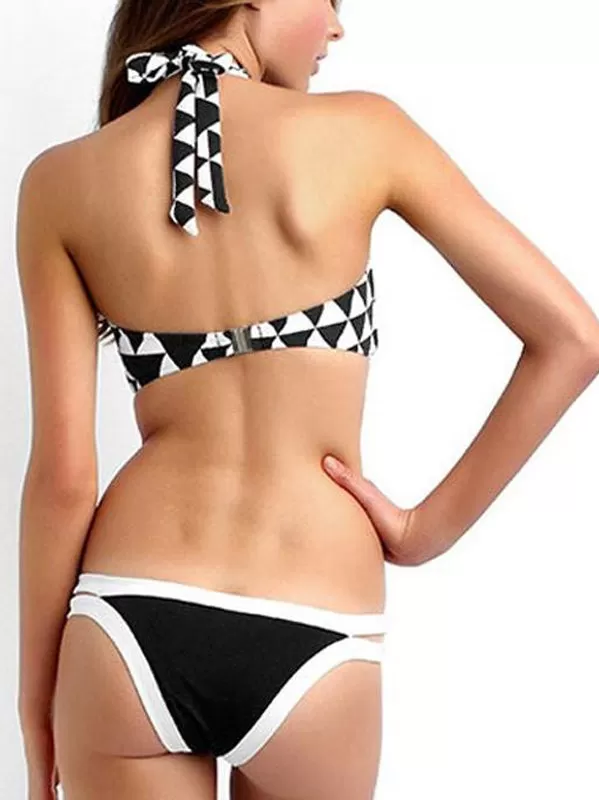 Triangles Pattern Printed Bikini Sets