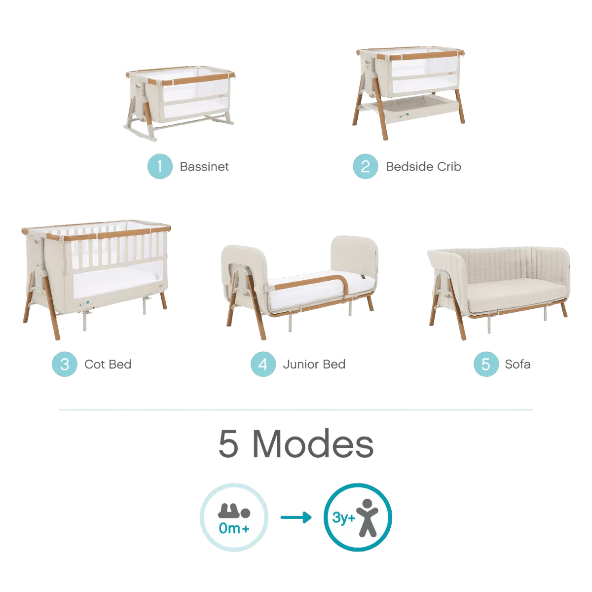 Tutti Bambini Cozee XL Junior Bed & Sofa Expansion Pack - Scandinavian Walnut/Ecru