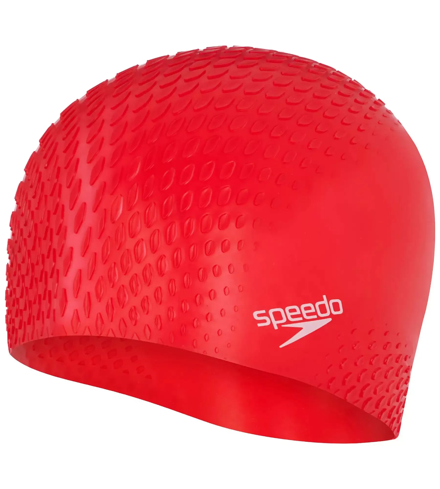 Unisex Adult Bubble Active   Swim Cap - Red Red