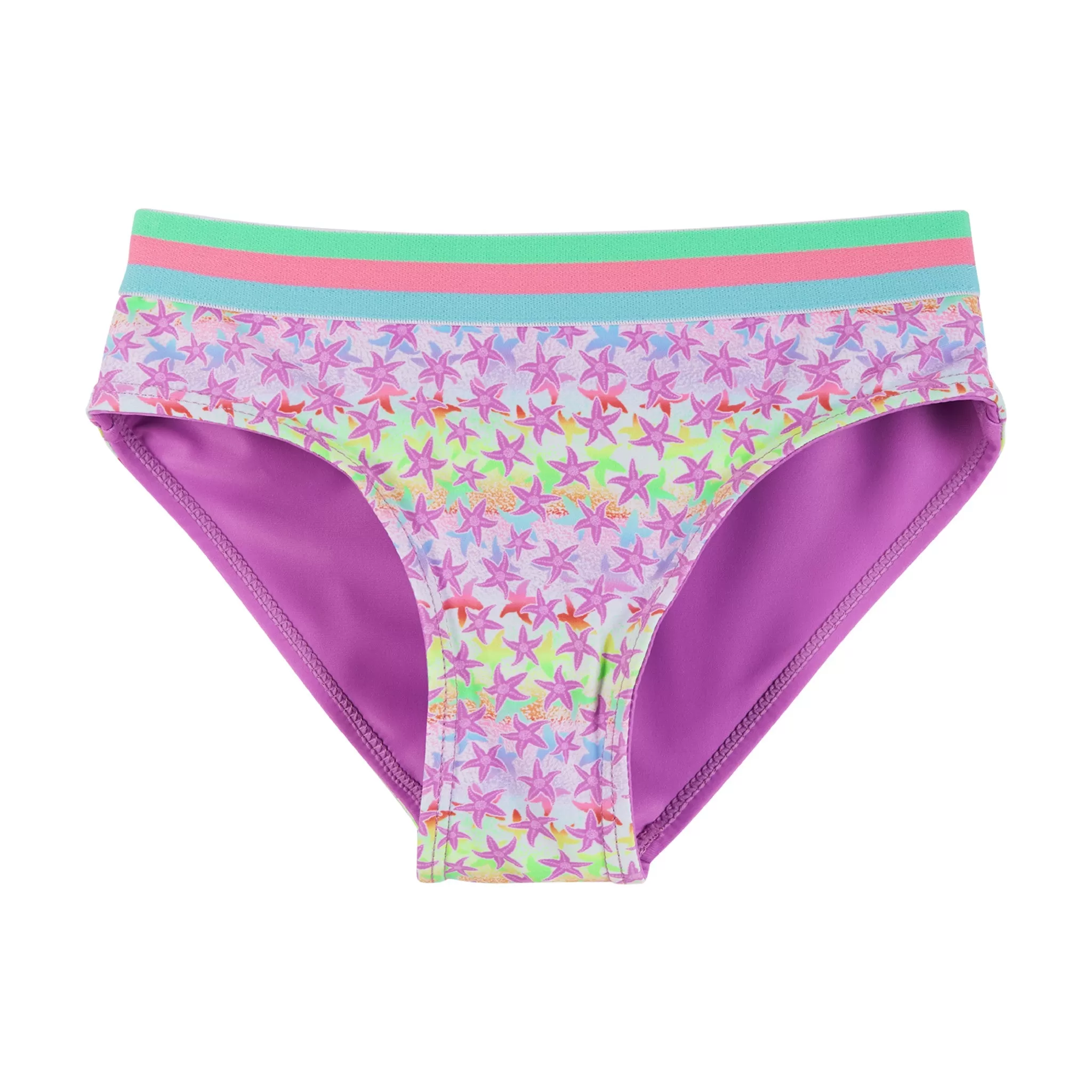 UPF 50  Reversible Starfish Print Swim Suit | Green Pink