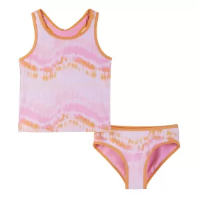 UPF 50  Reversible Tie Dye Print Swim Set | Pink