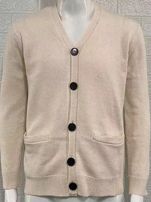 V-Neck Men Cardigan Sweater