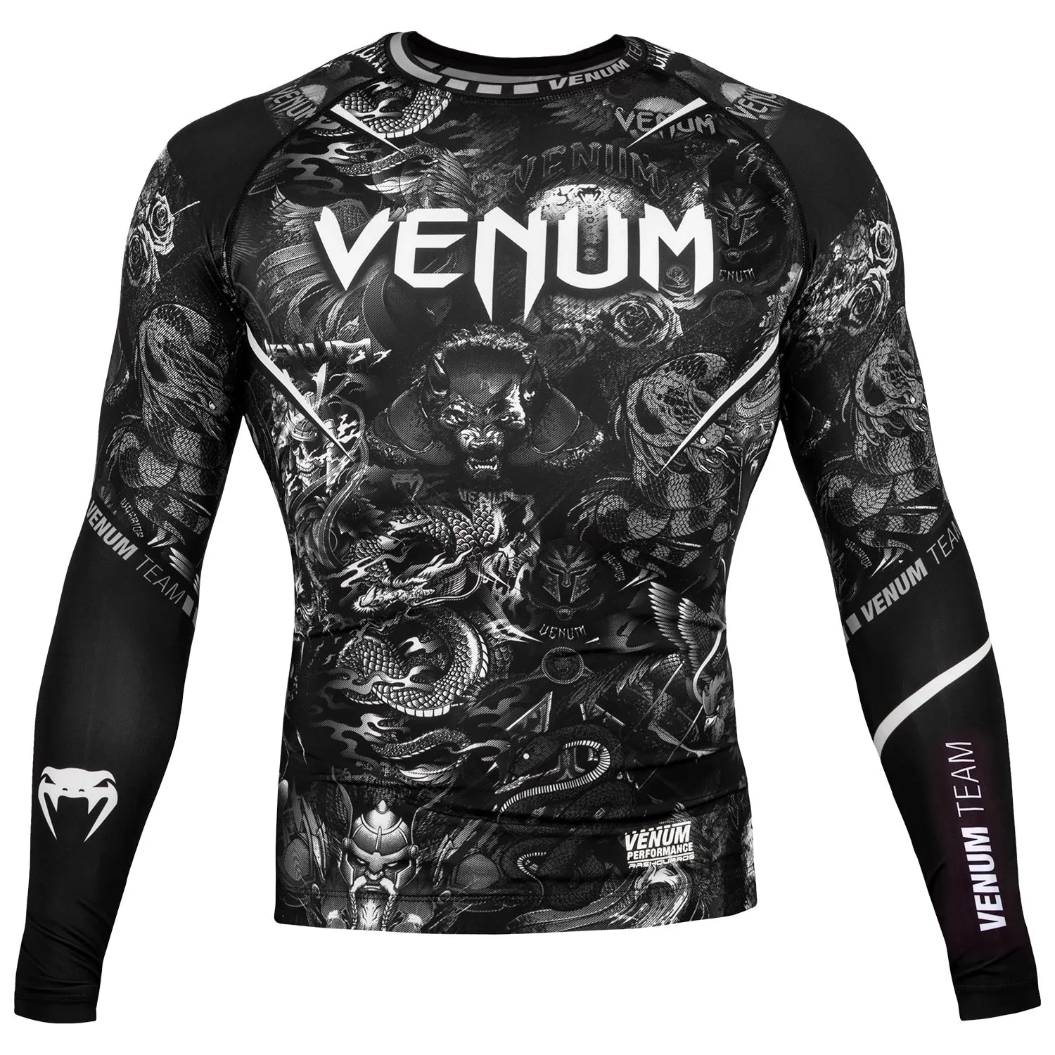 Venum Art Rashguard - Long Sleeves - Black/White