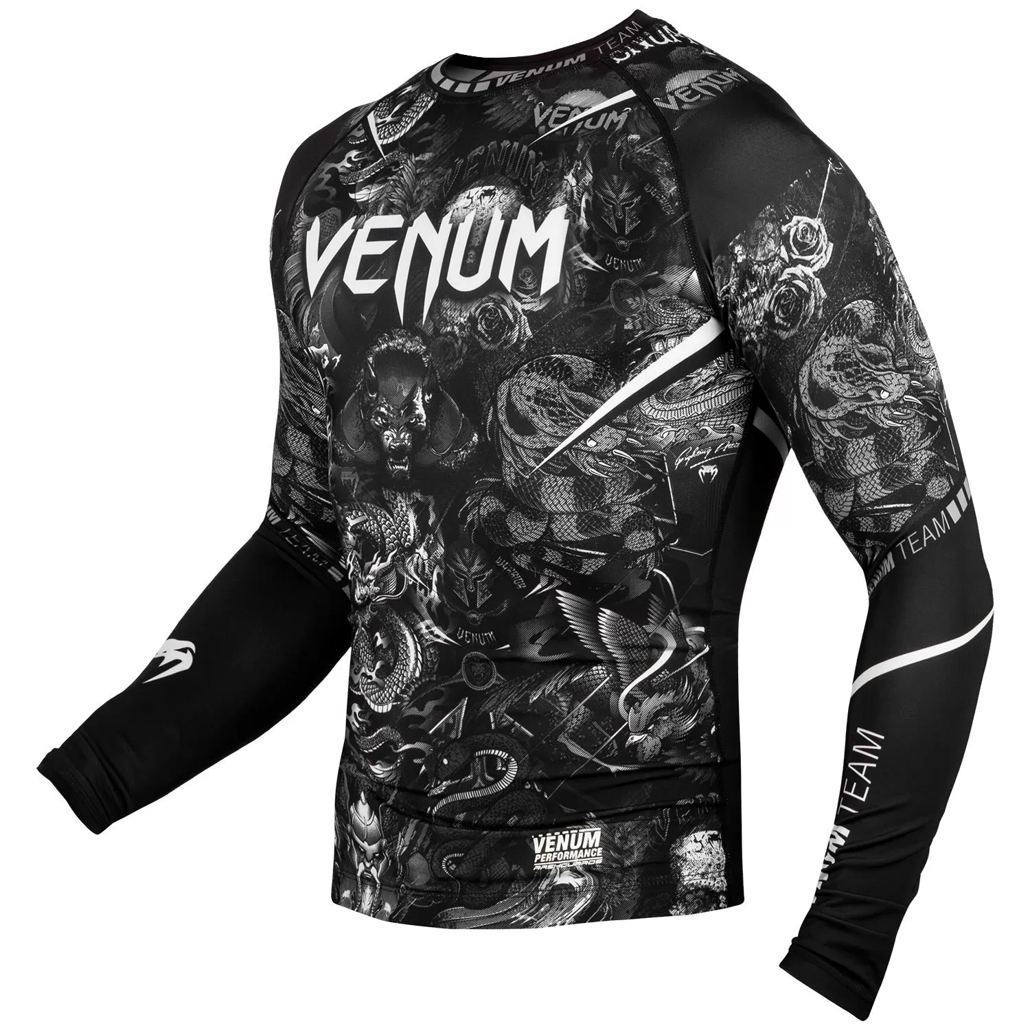 Venum Art Rashguard - Long Sleeves - Black/White