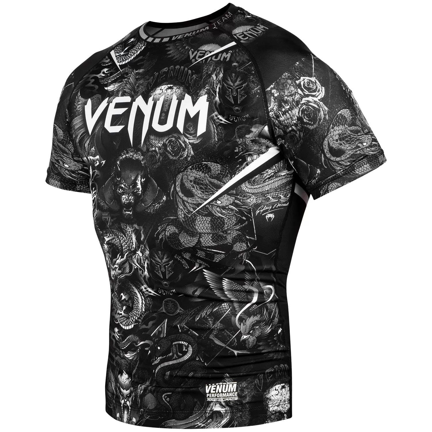 Venum Art Rashguard - Short Sleeves - Black/White