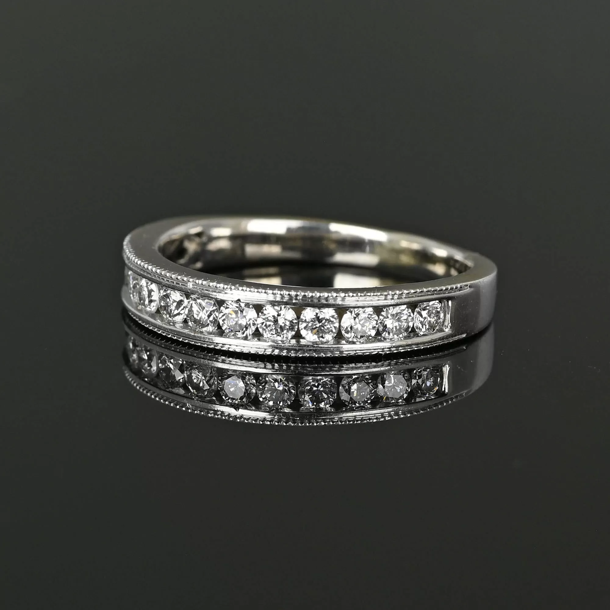 Vintage 14K White Gold .50 CTW Diamond Band Ring