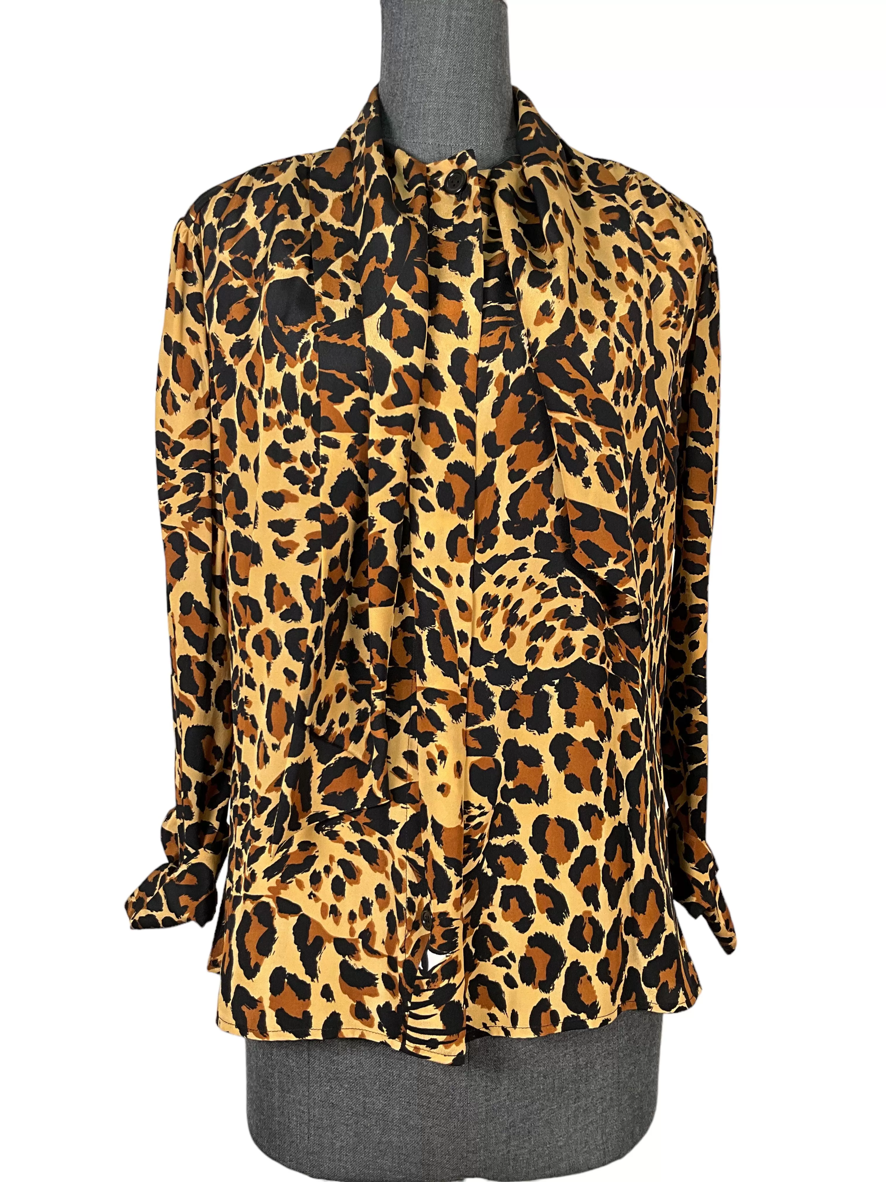 Vintage Yves Saint Laurent Animal Print Blouse Size M