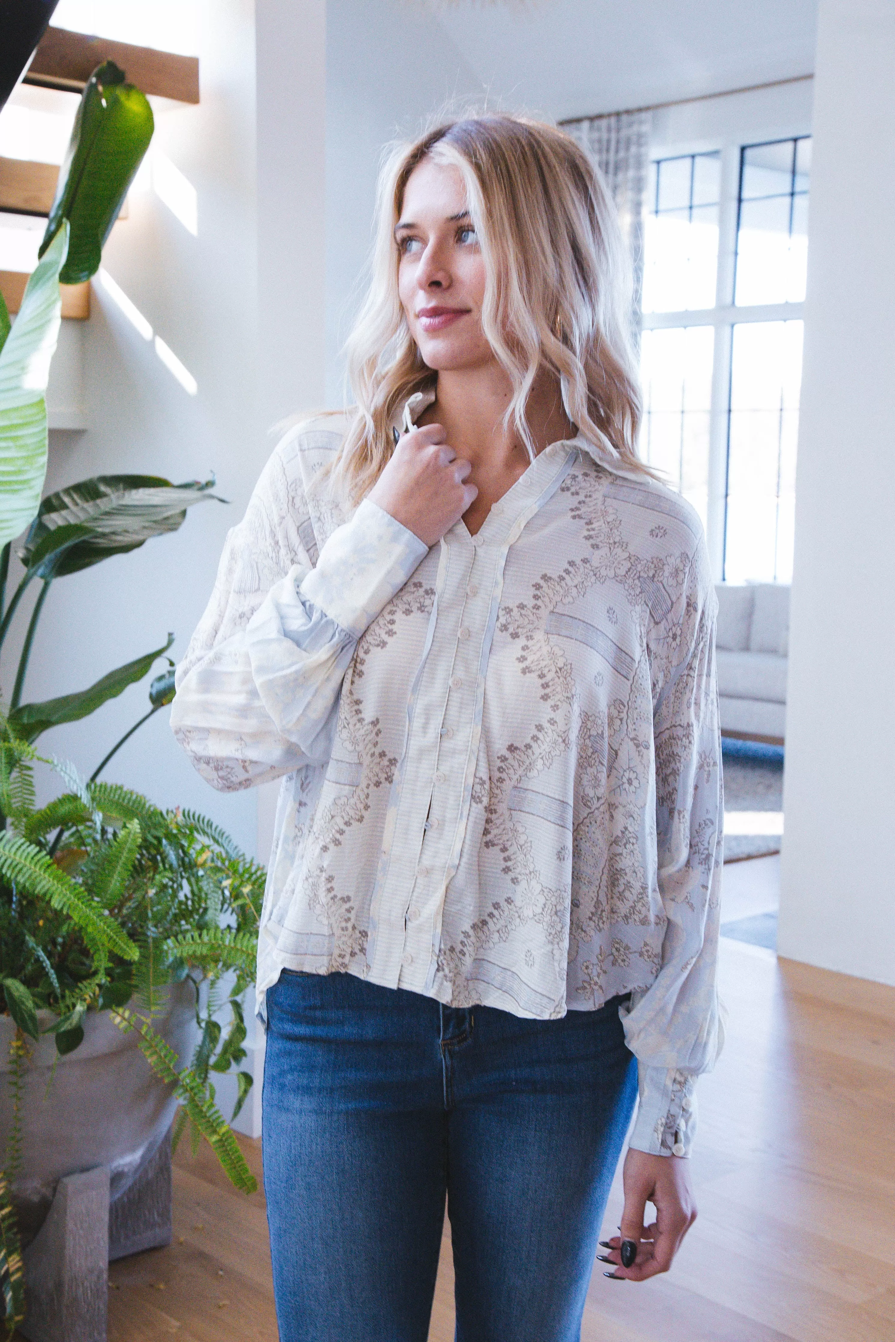 Virgo Baby Buttondown Top, Spring Blue | Free People