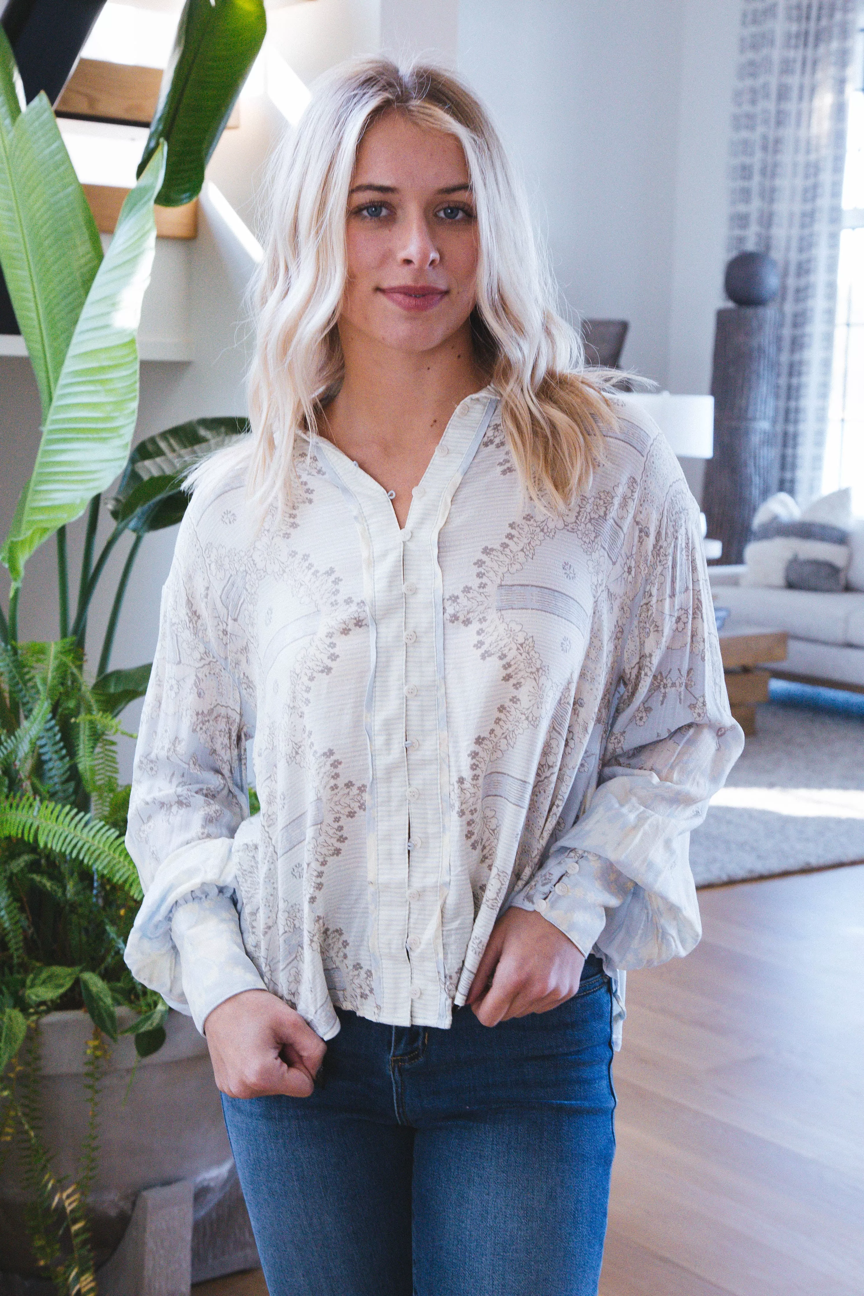 Virgo Baby Buttondown Top, Spring Blue | Free People