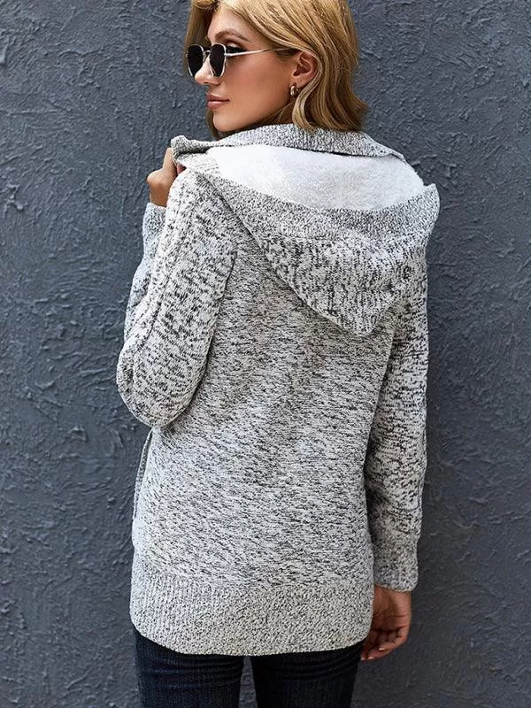 Warm Casual Hooded Cardigan Sweater