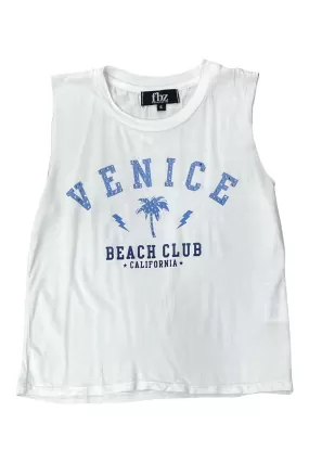 White Blue Ombre Venice Beach Graphic Tank