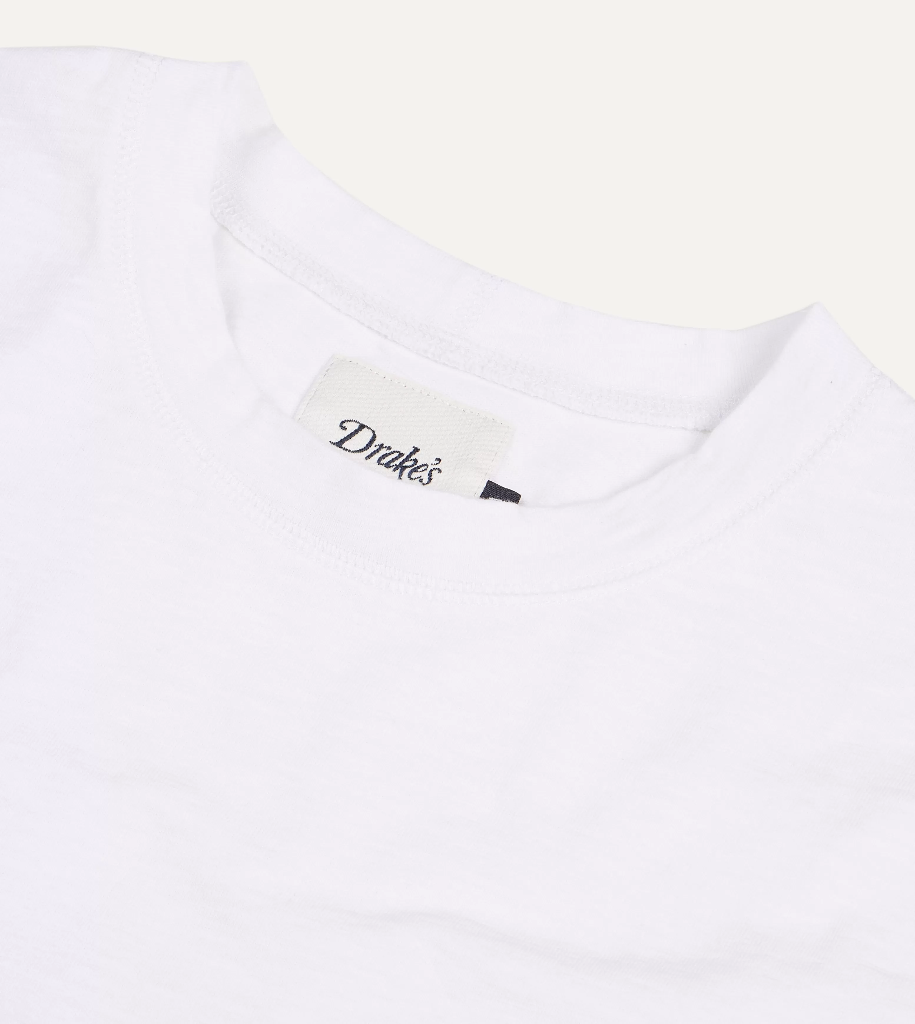 White Flamé Cotton Crew Neck Hiking T-Shirt