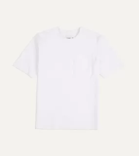 White Flamé Cotton Crew Neck Hiking T-Shirt