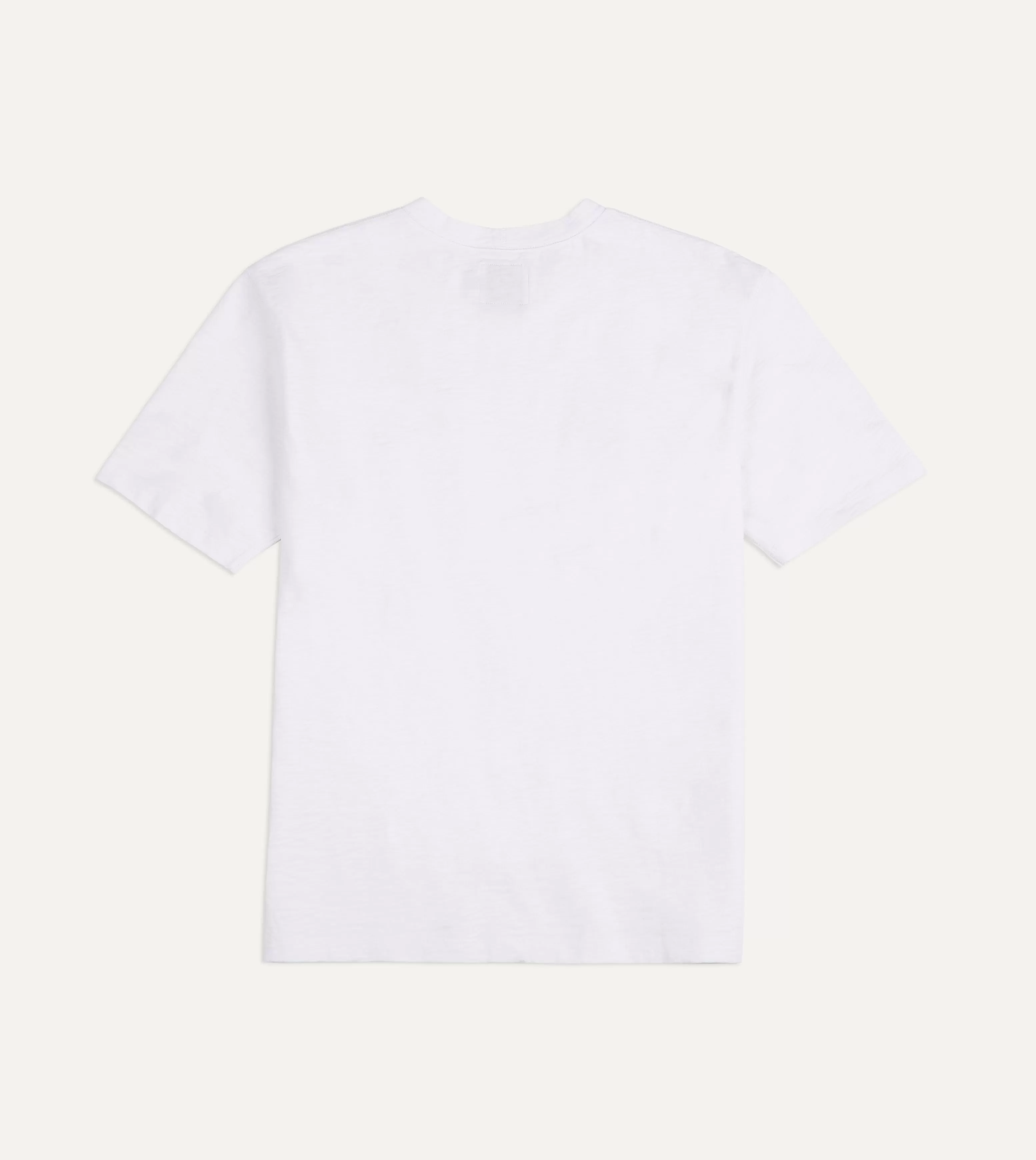 White Flamé Cotton Crew Neck Hiking T-Shirt