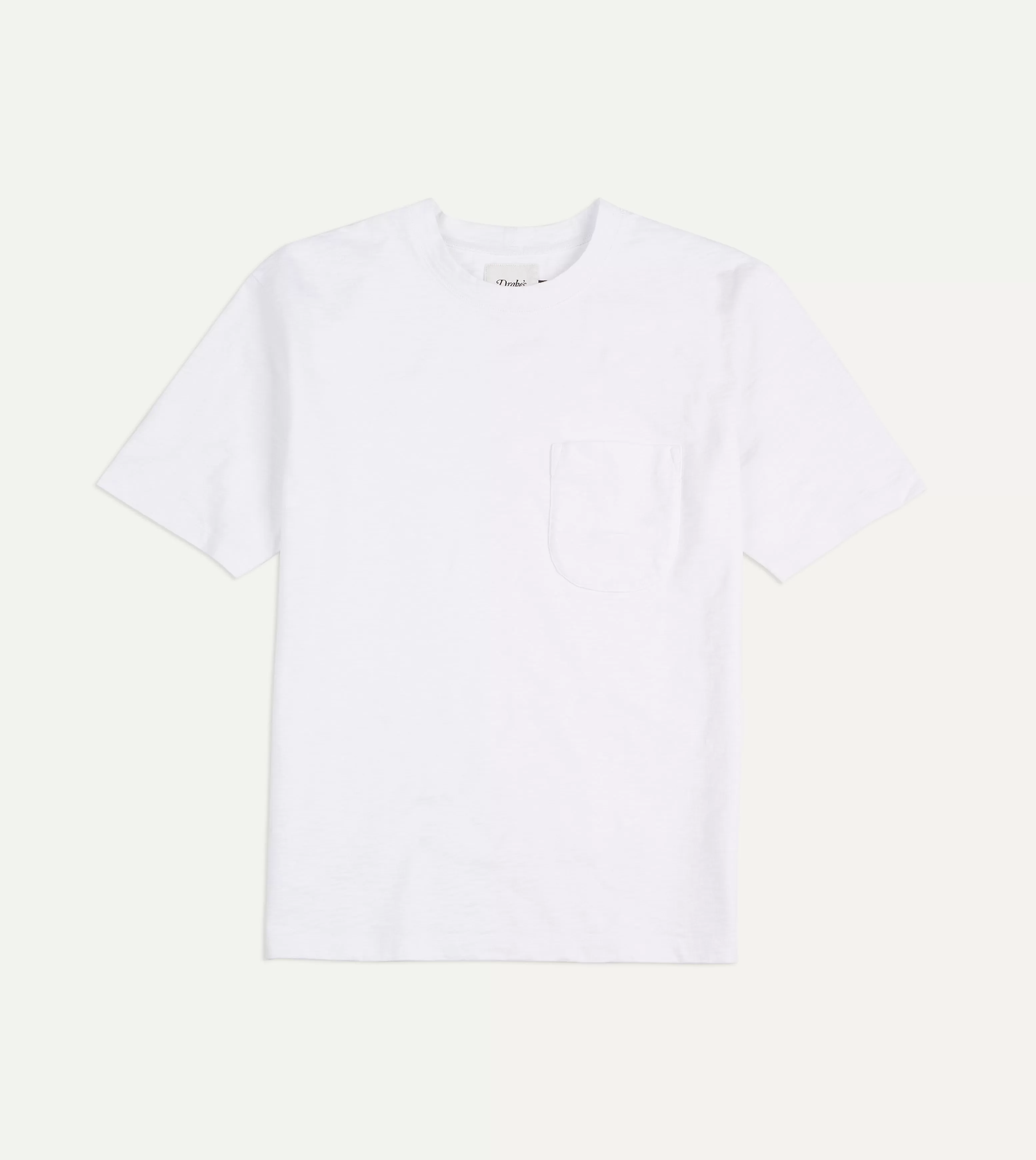 White Flamé Cotton Crew Neck Hiking T-Shirt