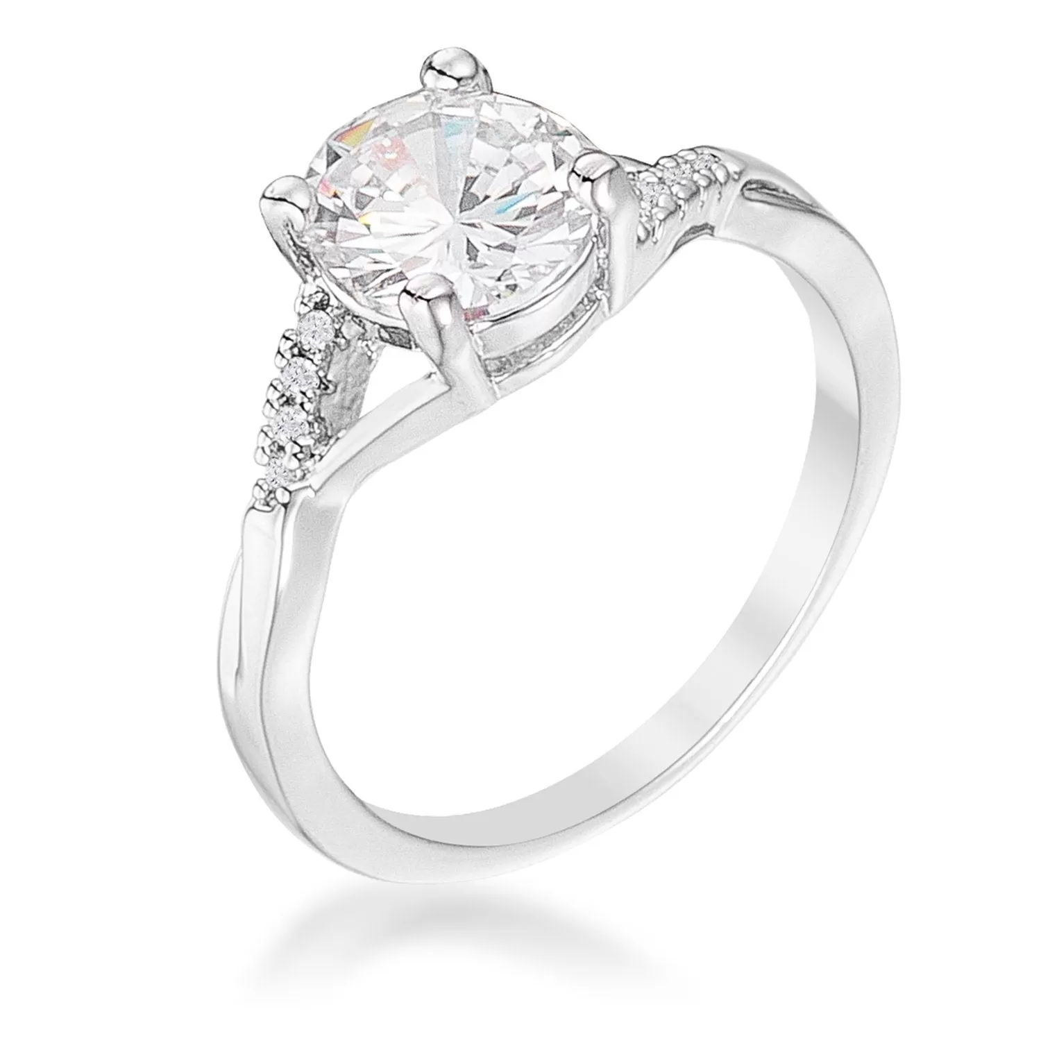 WildKlass 1.3Ct Rhodium Plated Simple Engagement Ring