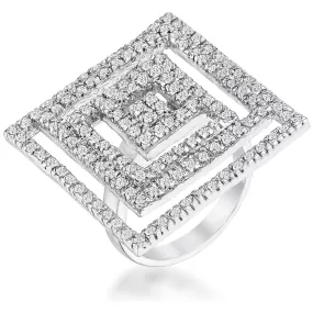 WildKlass Cubic Zirconia Maze Cocktail Ring