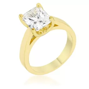 WildKlass Cubic Zirconia Radiant Solitaire Ring