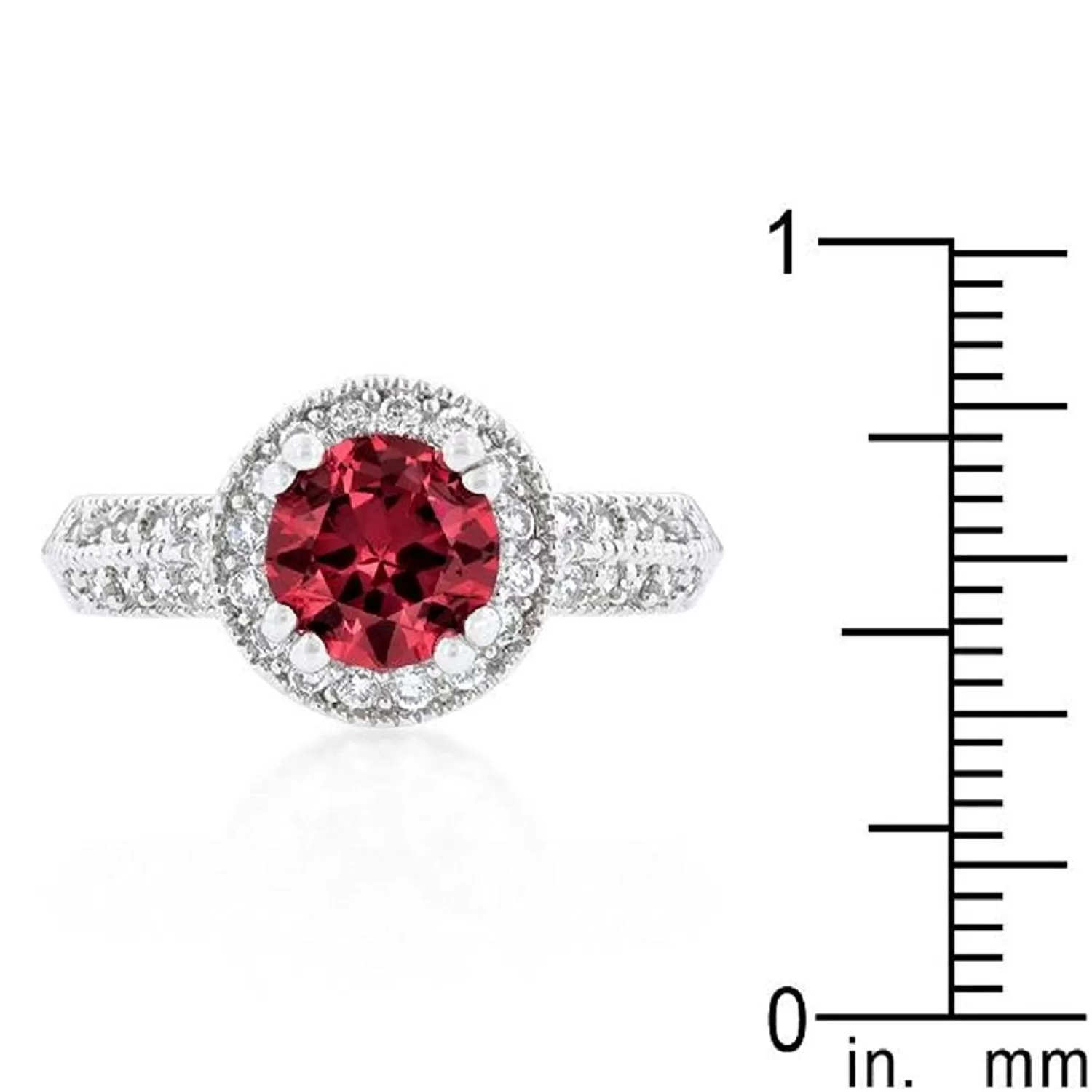 WildKlass Garnet Halo Engagement Ring