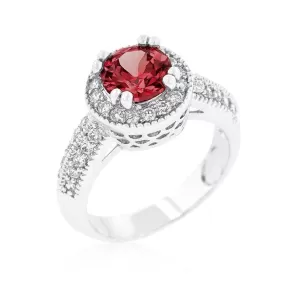 WildKlass Garnet Halo Engagement Ring