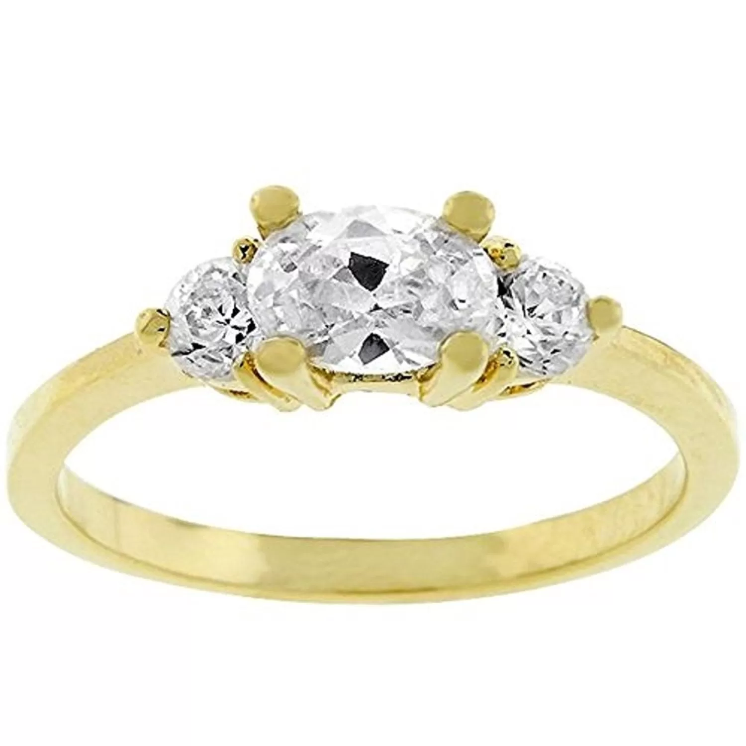 WildKlass Oval Serenade Triplet Ring in Goldtone