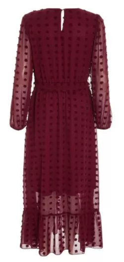 Wine Sleeved Midaxi Dress