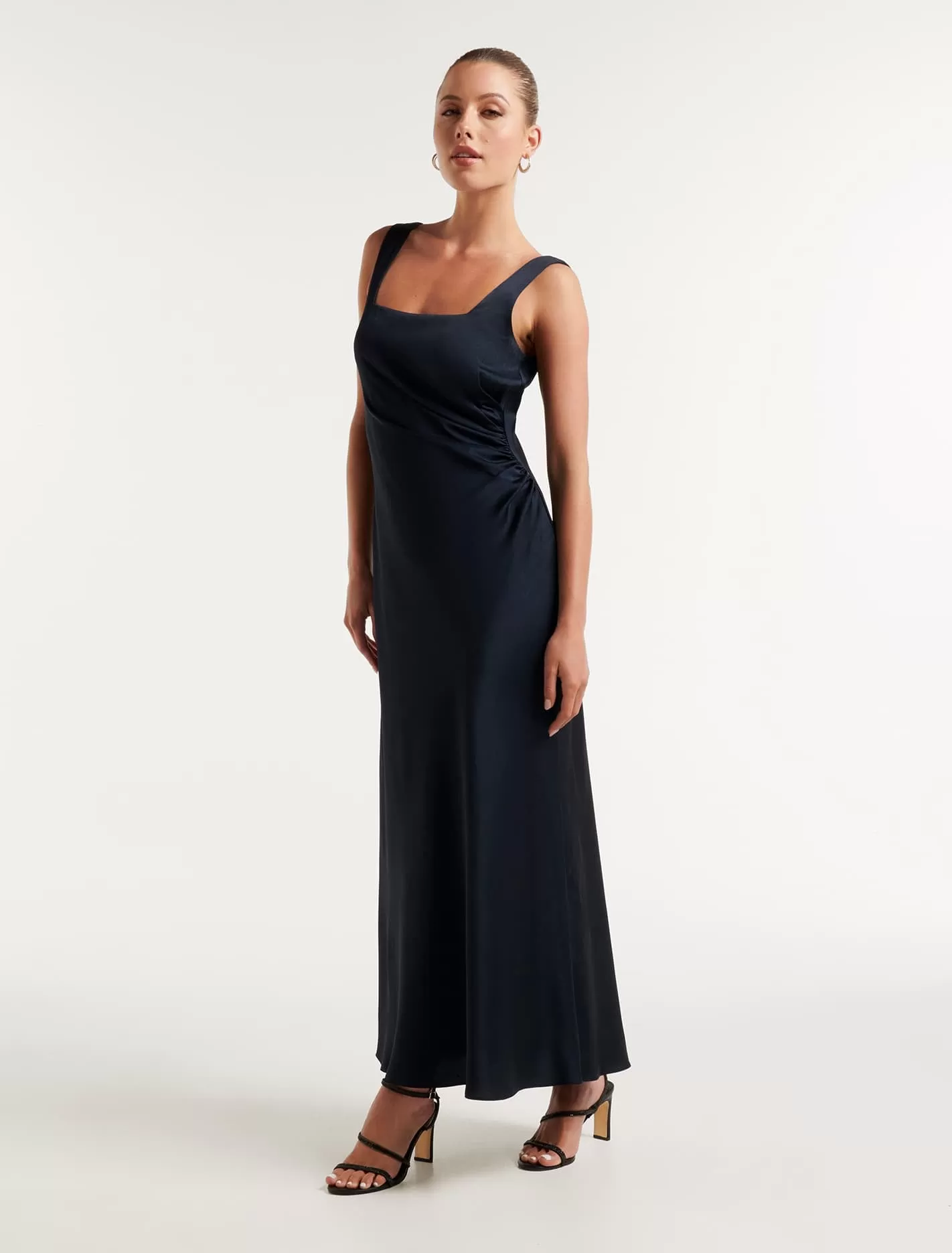 Winnie Square Neck Ruched Midi Dress