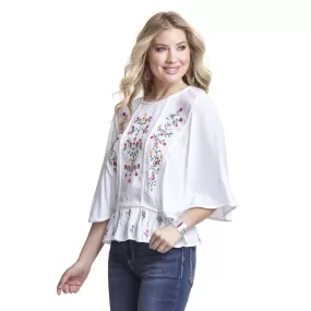 Women's Wrangler Short Sleeve Embroidered Peasant Blouse