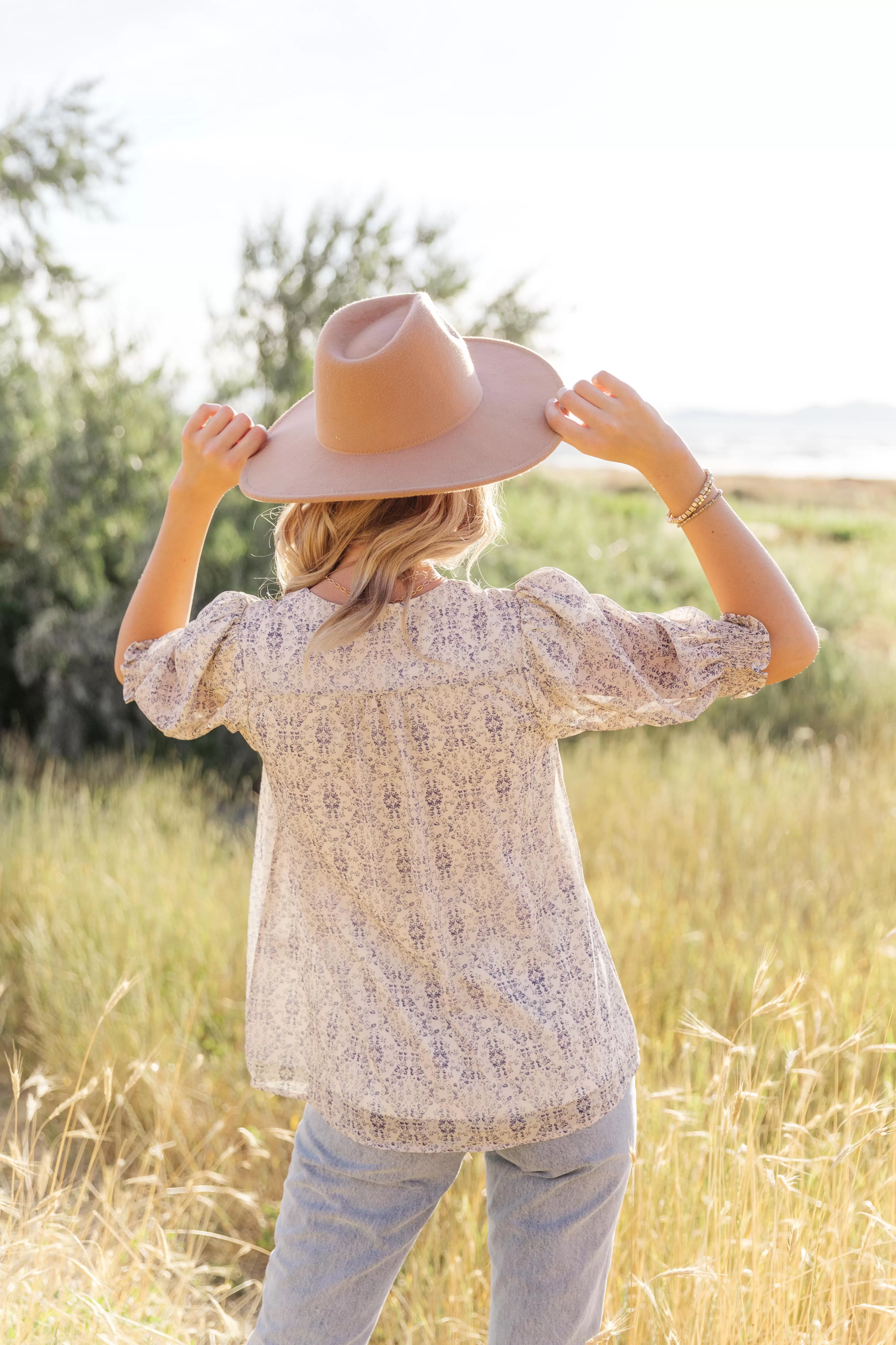 Wondrous Blue Floral Top