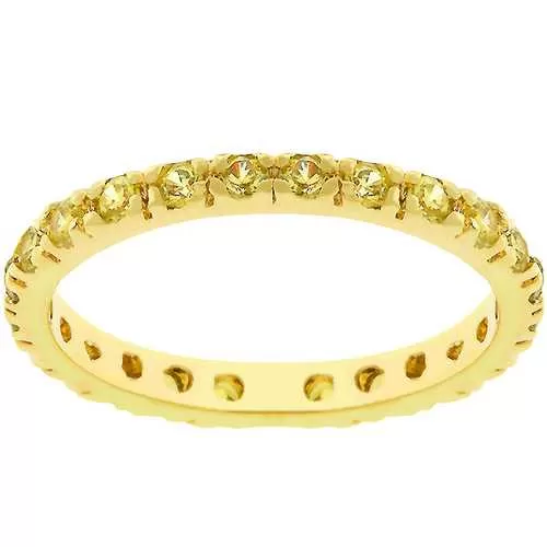 Yellow Cubic Zirconia Eternity Ring