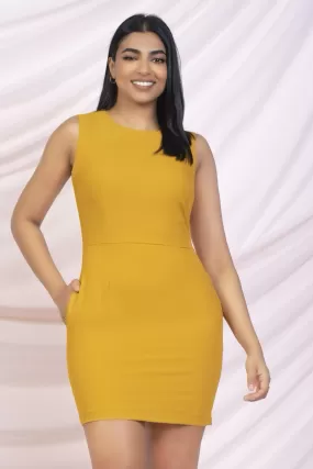 Yellow Mini Sheath Dress