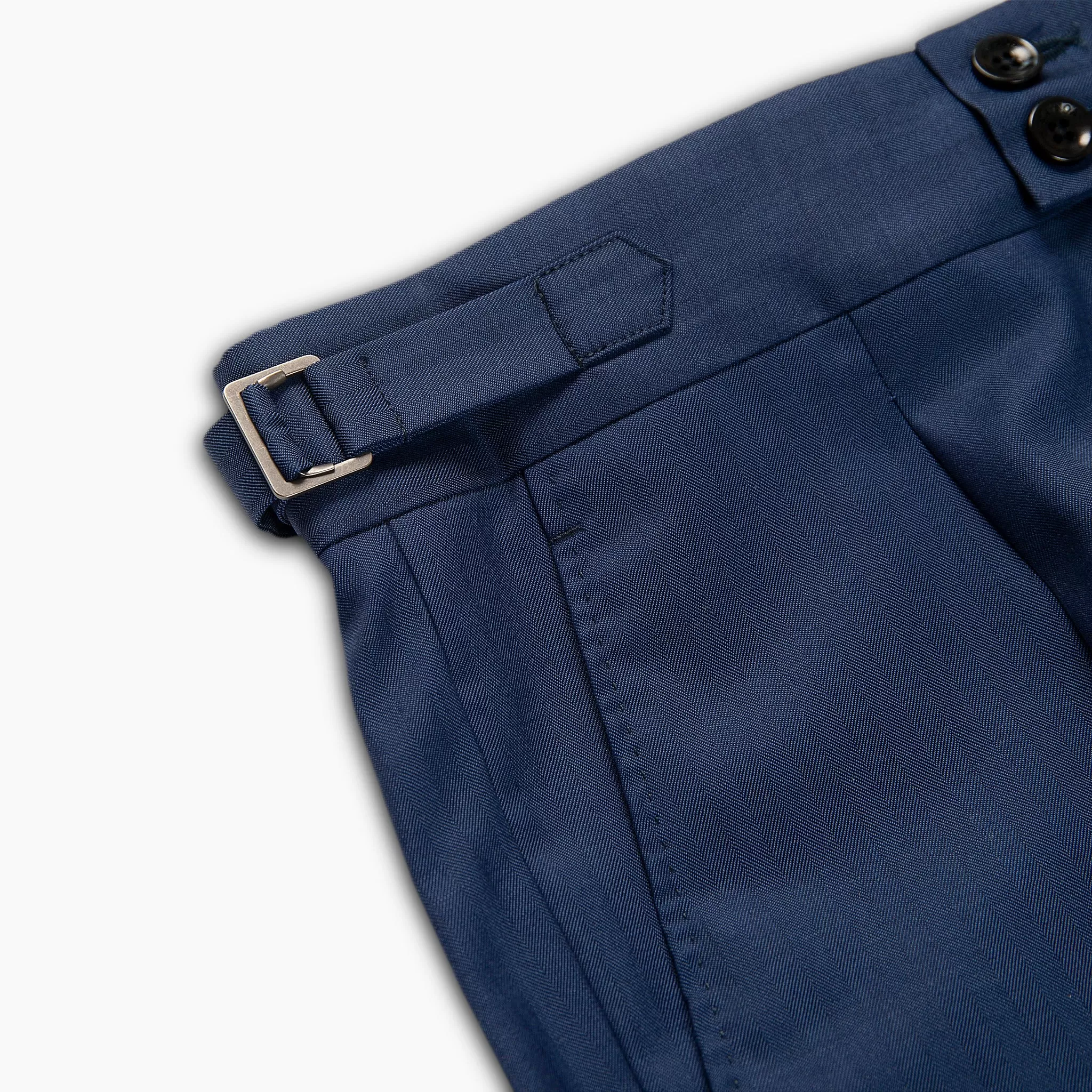 Zane pleated Chino Pants Elegance Herringbone Wool